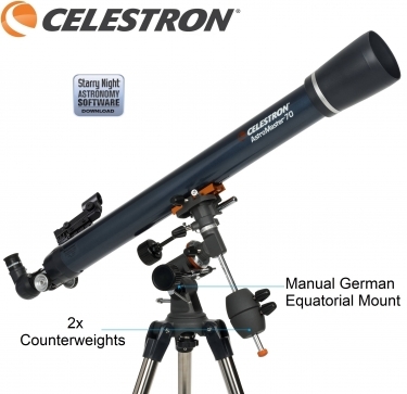 Celestron AstroMaster 70EQ Refractor Telescope
