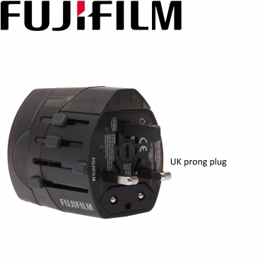 Fujifilm World Travel Adapter Dual USB 2.1 2100mA Charger -Grey Black