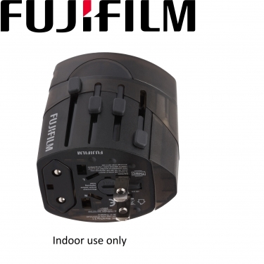 Fujifilm World Travel Adapter Dual USB 2.1 2100mA Charger -Grey Black