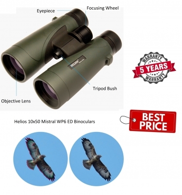 Helios Mistral WP6 10X50 ED Waterproof Roof Prism Binoculars