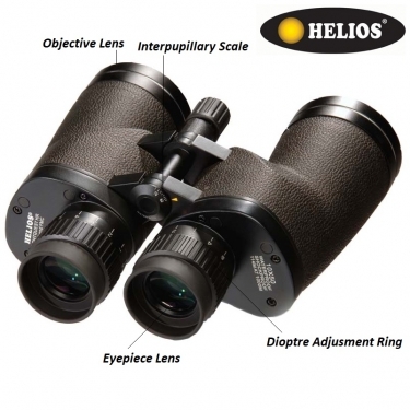 Helios Lightquest-HR 10x50 WP Porro Prism Observation Binoculars