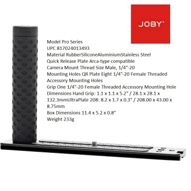 Joby Pro Series Hand Grip With 208 UltraPlate For DSLR Cameras