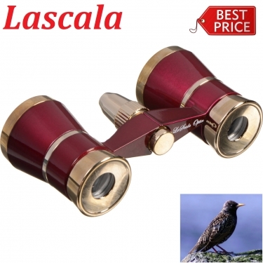 Opera Glasses 3x25 LaScala Optics Othello Binocular Burgundy Gold