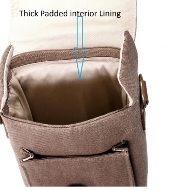 Praktica Heritage Binocular Shoulder Case Bag Grey/Tan Canvas