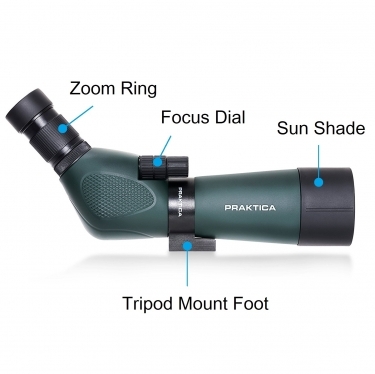 Praktica Highlander 20-60x80mm Angled Spotting Scope Green