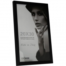 Dorr 12x8-Inch Balthus Brushed Aluminium Black Photo Frame