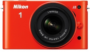 Nikon 1 Mirrorless J2 Digital Camera With 10-30mm VR Zoom Lens Orange