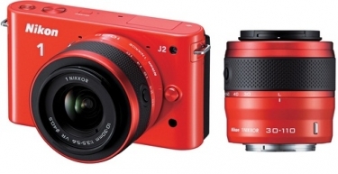 Nikon 1 Digital Camera J2 With 10-30mm and 30-110mm Lenses Orange