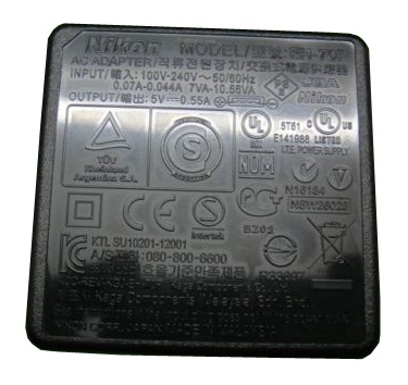 Nikon EH-70P Charging AC Adapter For EN-EL19 Battery