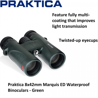 Praktica 8x42mm Marquis ED Waterproof Binoculars - Green