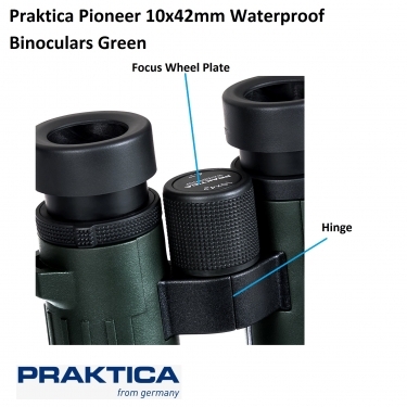 Praktica Pioneer 10x42mm Waterproof Binoculars Green