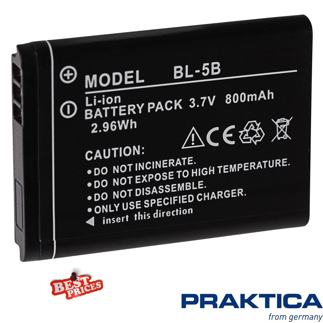 Praktica BL-5B 800mAh Lithium-ion Rechargeable Battery for BX-D18