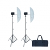 Dorr EcoLine DSU-110Ws Studio Flash Kit inc 2x Heads/Stands/Umbrellas