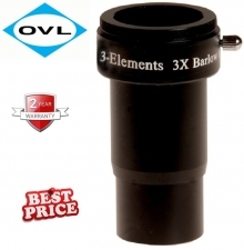 OVL 3x Short Barlow 3 Elements with T-Thread Lens
