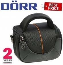 Dorr Yuma Shoulder Photo Bag - XS Black and Orange