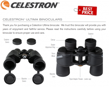 Celestron Ultima 20x50mm Porro Prism Binocular