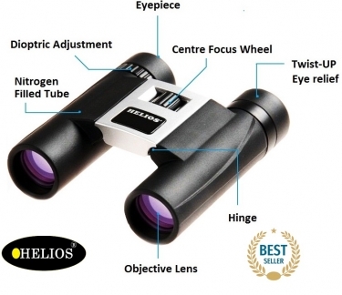 Helios Sport Deluxe 8x21 Compact Roof Prism Binoculars