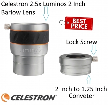 Celestron 2.5x Luminos 2 Inch Barlow Lens