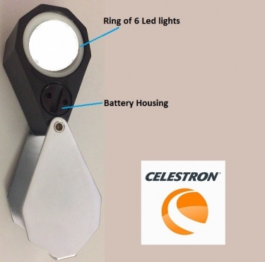 Celestron 10x Mini Handheld LED Illuminated Magnifier