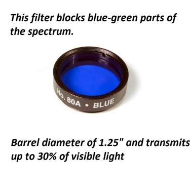 Levenhuk 1.25" Optical Filter 80A Blue
