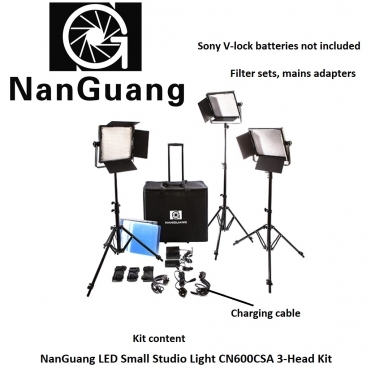NanGuang LED Small Studio Light CN600CSA 3-Head Kit