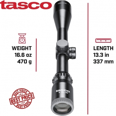 Tasco 4-12x40 World Class Riflescope (30/30 Reticle, Black)