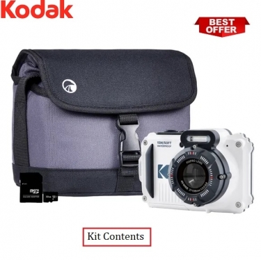 Kodak Camera PIXPRO WPZ2 with Bag and 32GB MicroSD Card - White