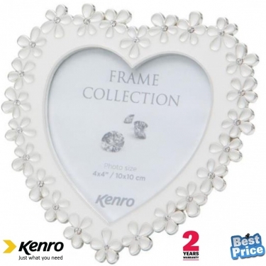 Kenro 4x4 Inch Chloe White Series Heart Photo Frame