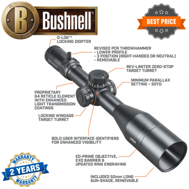 Bushnell Elite Tactical 6-36x56 XRS3 Riflescope EQL Reticle