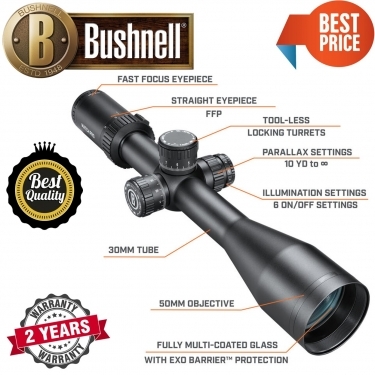 Bushnell 6-24x50 Illuminated Deploy Mil Etched Glass Pro Riflescope