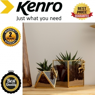 Kenro Gold & Glass Prism Plant Pot