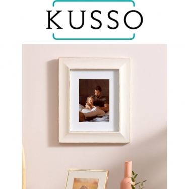 Kusso White Clifton Frame 8x6 Inches with mat 6x4 Inches