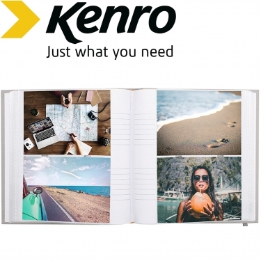 Kenro 6x4 Inches 10x15cm Aztec 300 Grey Memo Album Grey
