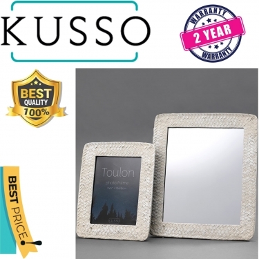 Kusso Toulon Grey Resin Woven Mirror