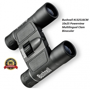 Bushnell 132516CM 10x25 Powerview Multilingual Clam Binocular
