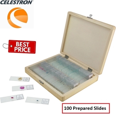 Celestron Prepared Microscope Slides 100 Piece Set