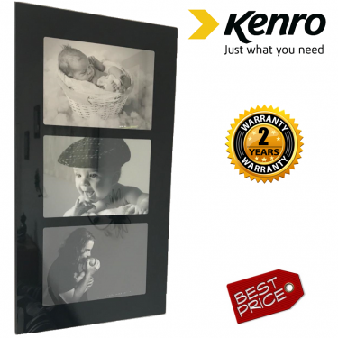 Kenro Black 6x4-Inch - 3 Apertures Glass Frame
