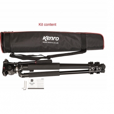 Kenro Standard Video Tripod Kit (Aluminium) with VH01B Fluid Head