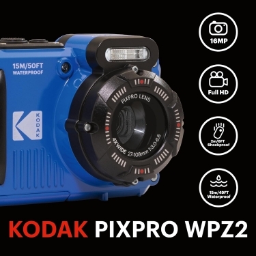 Kodak PIXPRO WPZ2 16MP 4x Zoom Tough Compact Only Camera Blue
