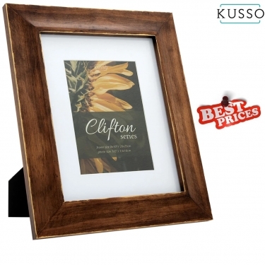 Kusso Clifton Frame 8x6" with mat 6x4"- Brown