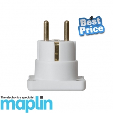 Maplin European Travel Adapter - White, Pack of 4