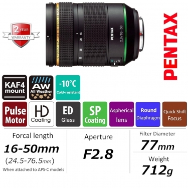 Pentax 16-50mm F2.8 SMCP-DA* ED AF Zoom Lens For Digital SLR