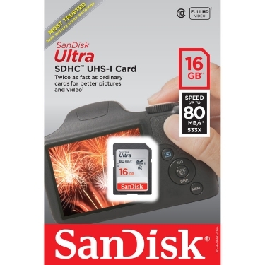 SanDisk 16GB Ultra SDHC Class 10 UHS-I Card