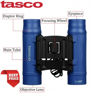 Tasco 10x25 Essentials Compact Binoculars (Blue)