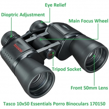 Tasco 10x50 Essentials Porro Prism Binoculars