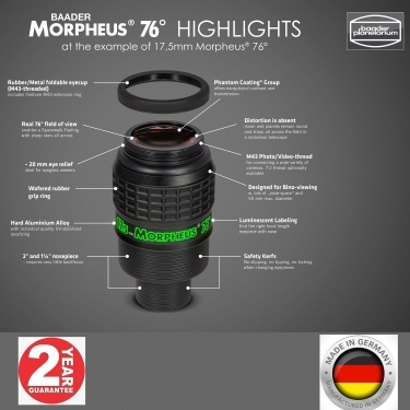 Baader Morpheus 17.5mm 76 Degree Widefield Eyepiece