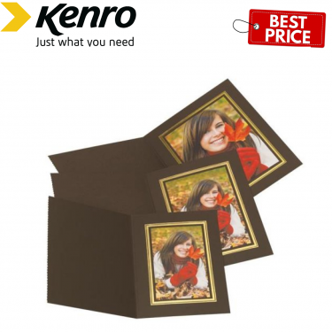 Kenro 8x6 Landscape Slip In Photo Folders Brown - Pack Of 10