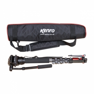 Kenro Video Monopod Carbon Fibre KENVT10 with Fluid Head Flat Base