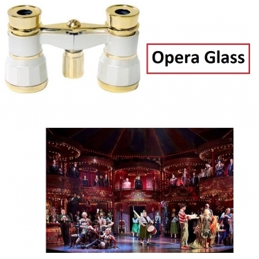 Opera Glasses 3x25 Rigoletto Binoculars White Gold