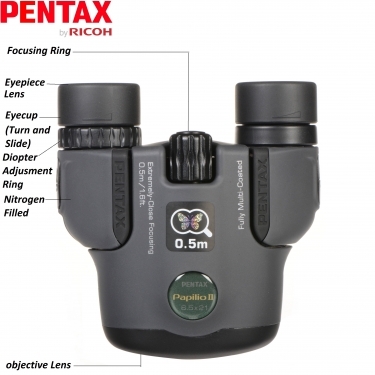 Pentax 6.5x21 Papilio II Porro Prism Binoculars